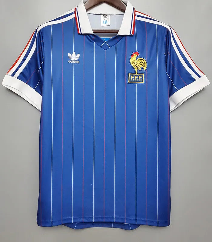 Jersey Retro Francia 1982 10 Platini Manga Corta Version Aficionado