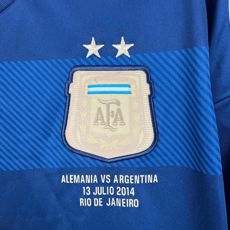 Jersey Retro Argentina Visita 2014 10 Messi Manga Larga Version Aficionado