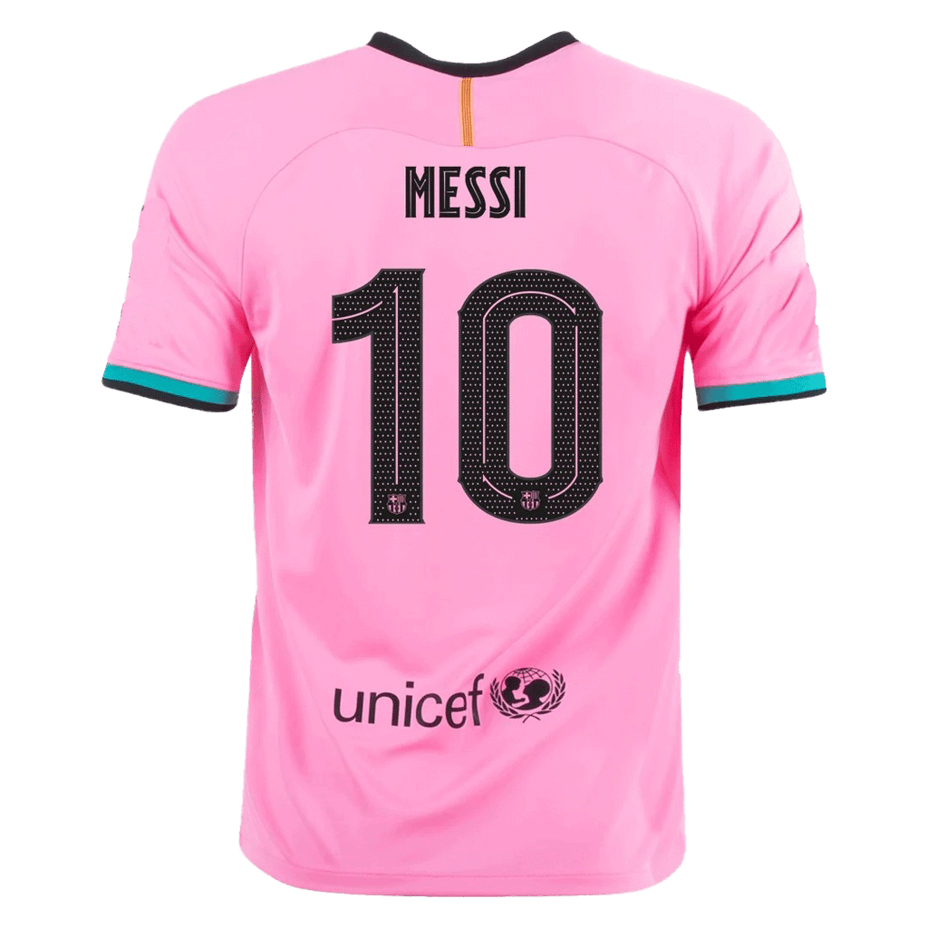 Jersey Retro FC Barcelona  Visita 20-21  Manga Corta Messi 10 Version Aficionado Calidad Premium