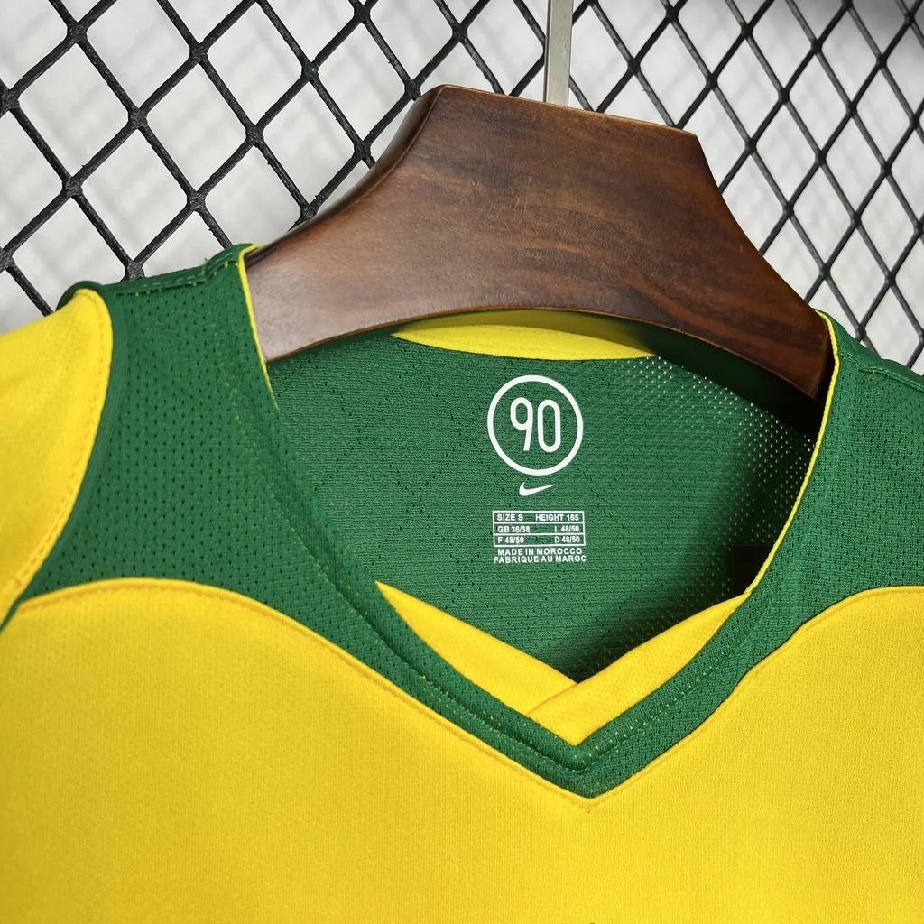Jersey Retro Brasil 2004 10 Ronaldinho  Manga Corta Version Aficionado