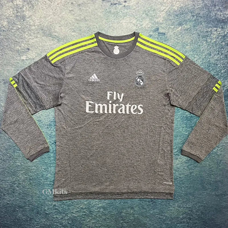 Jersey Retro Real Madrid Visita  15-16  Hombre Ronaldo 7 Manga Larga Versión Aficionado