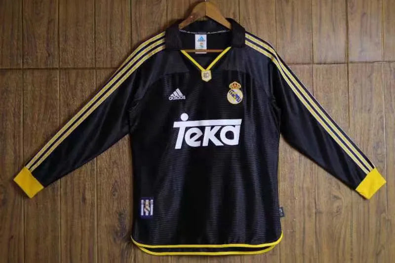 Jersey Retro Real Madrid Visita  99-00  Hombre  Manga Larga Versión Aficionado