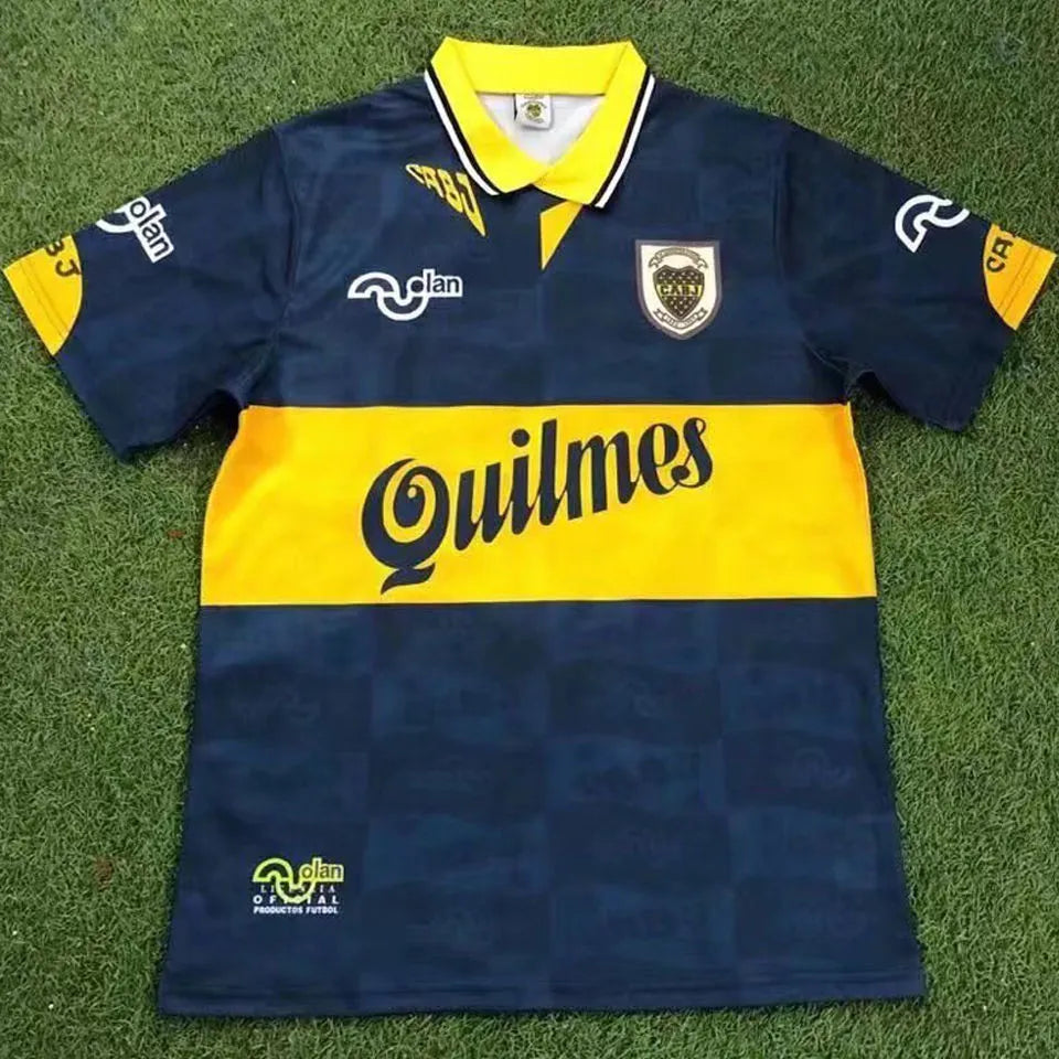 Jersey Retro Boca Juniors 95-96 10 Maradona  Manga Corta Version Aficionado