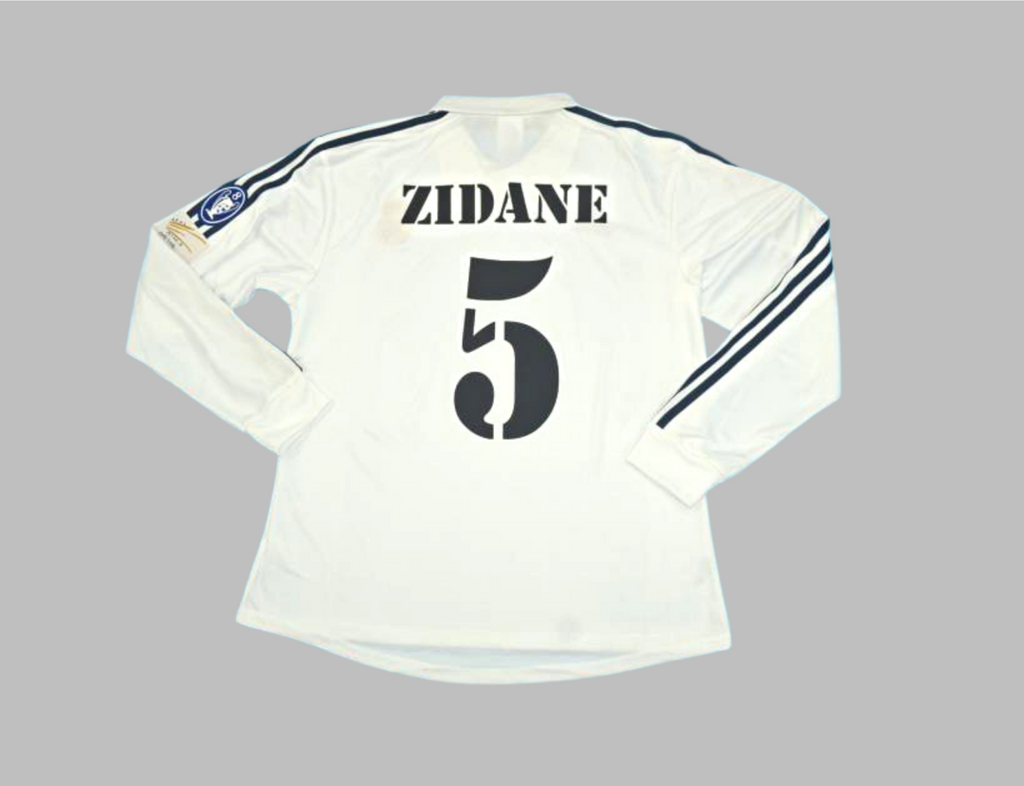 Jersey Retro Real Madrid Centenario Zidane 5 Manga Larga Versión Aficionado
