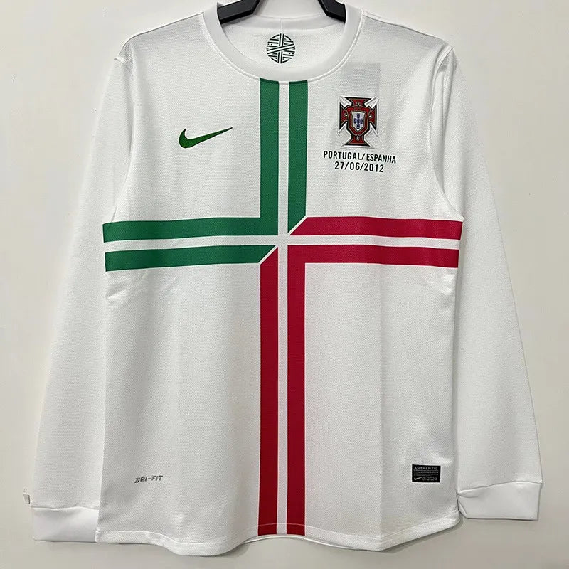 Jersey Retro Portugal Visita  2012 7 Cristiano Ronaldo Manga Larga Version Aficionado Calidad Premium