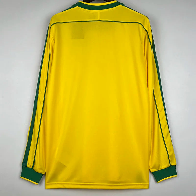 Jersey Retro Brasil 1998  9 Ronaldo  Manga Larga Version Aficionado