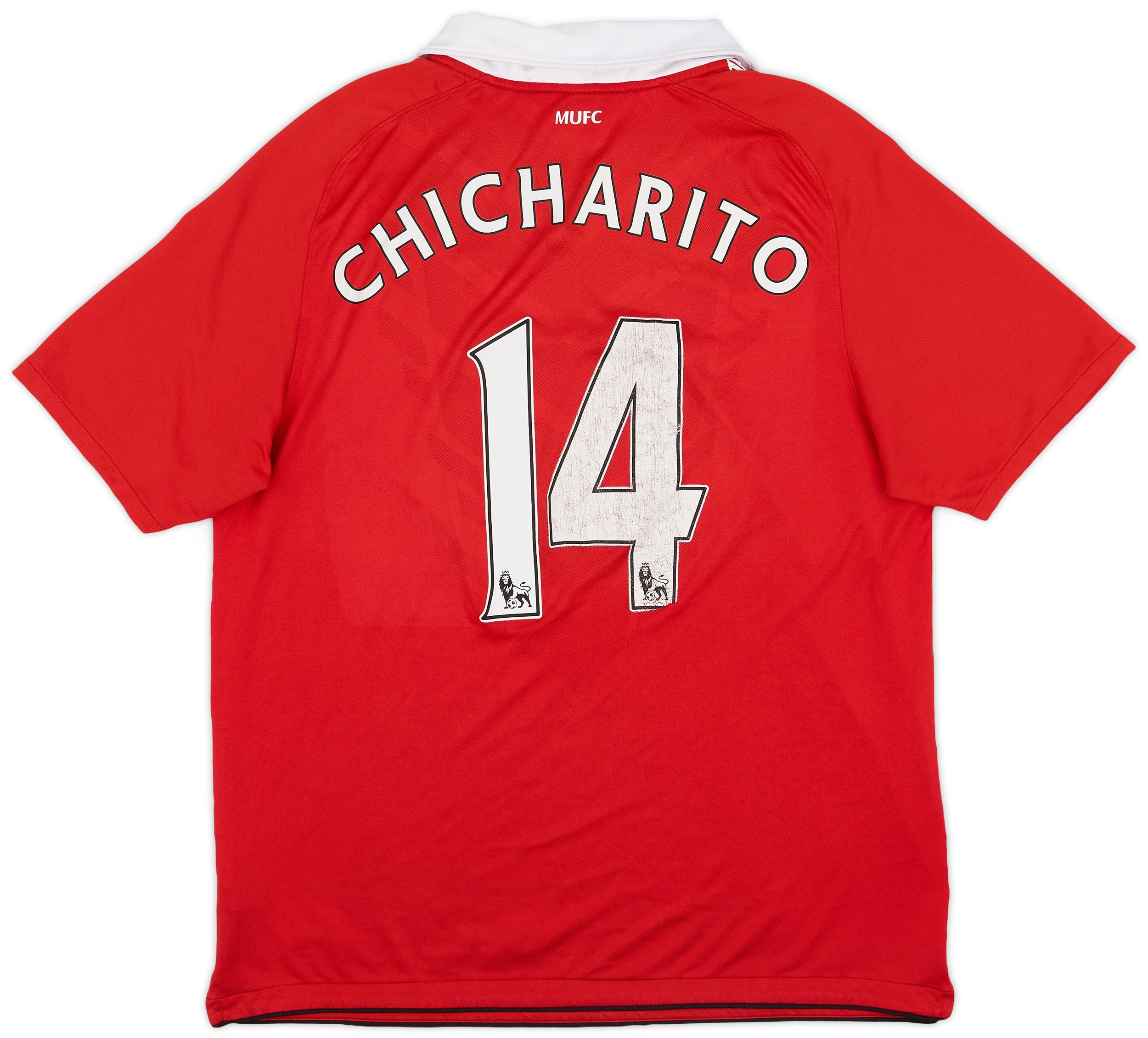 Jersey Retro Manchester United Local 10- 11 Manga Corta Numero 14 Chicharito Version Aficionado Calidad Premium