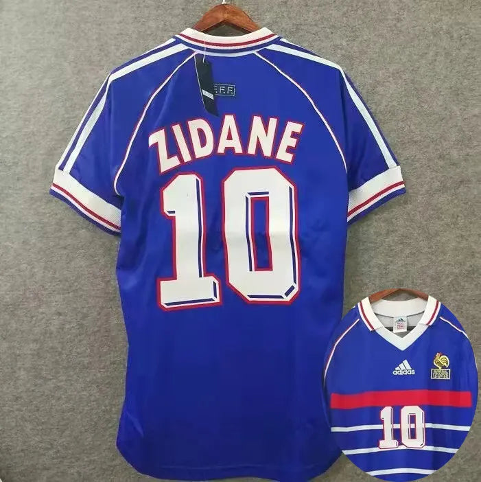 Jersey Retro Francia 1998 10 Zidane Manga Corta Version Aficionado