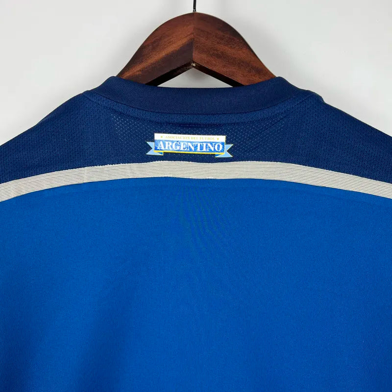 Jersey Retro Argentina Visita 2014 10 Messi Manga Larga Version Aficionado