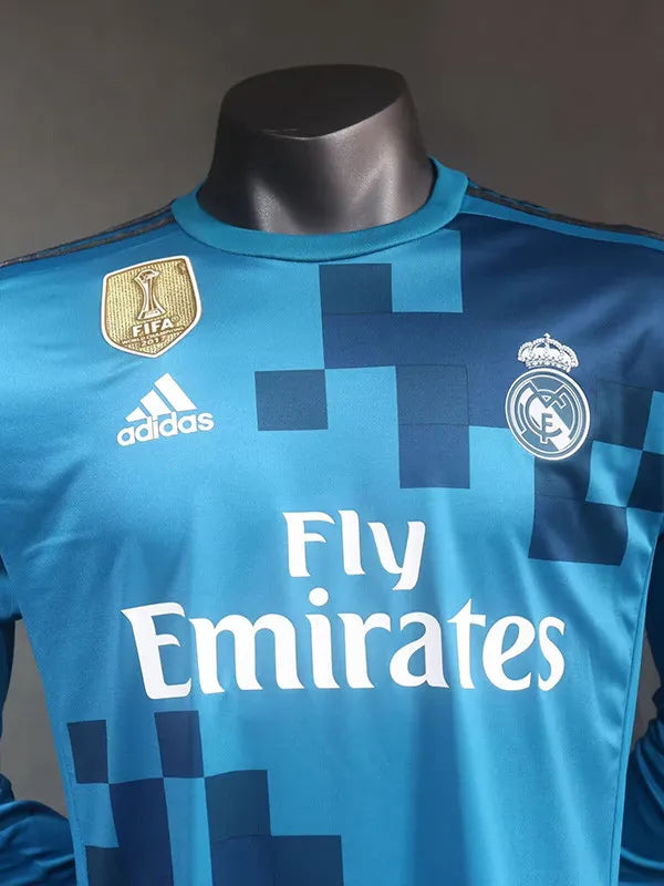 Jersey Retro Real Madrid Alternativa 17-18 Ronaldo 7 Manga Larga Versión Aficionado