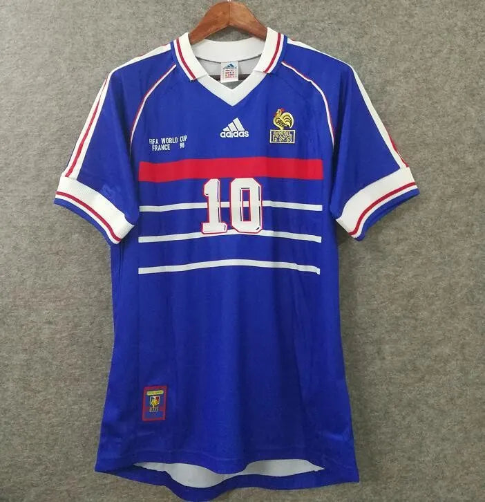 Jersey Retro Francia 1998 10 Zidane Manga Corta Version Aficionado