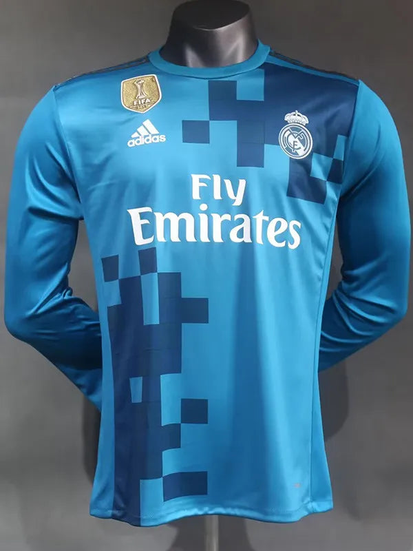 Jersey Retro Real Madrid Alternativa 17-18 Ronaldo 7 Manga Larga Versión Aficionado