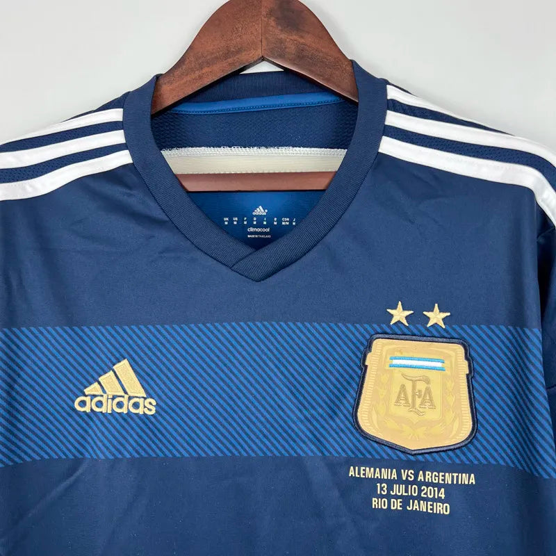 Jersey Retro Argentina Visita 2014 10 Messi Manga Larga Version Aficionado