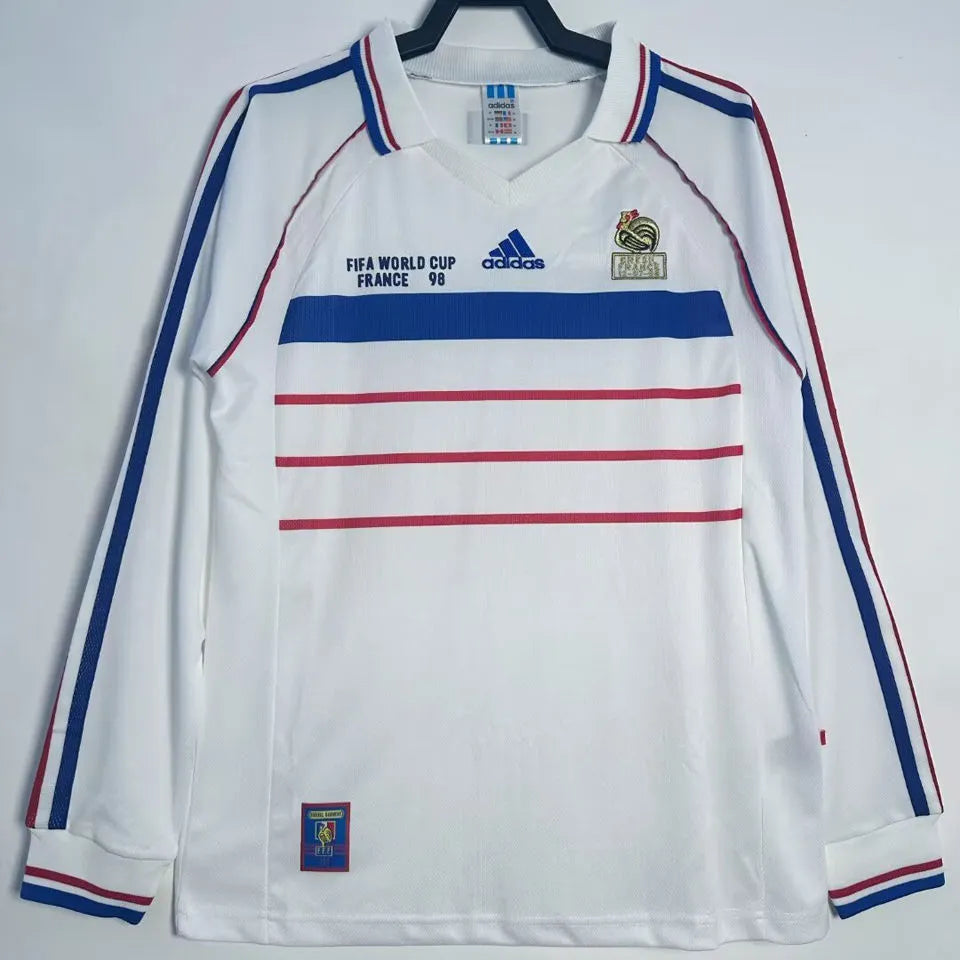 Jersey Retro Francia Visita  1998  10 Zidane Manga Larga Version Aficionado