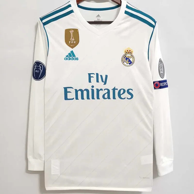 Jersey Retro Real Madrid Hombre 17-18  Ronaldo 7 Manga Larga  Versión Aficionado