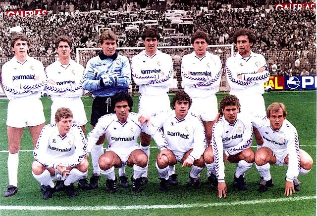 Jersey Retro Real Madrid 86-87  Hombre 9 Manga Corta Versión Aficionado