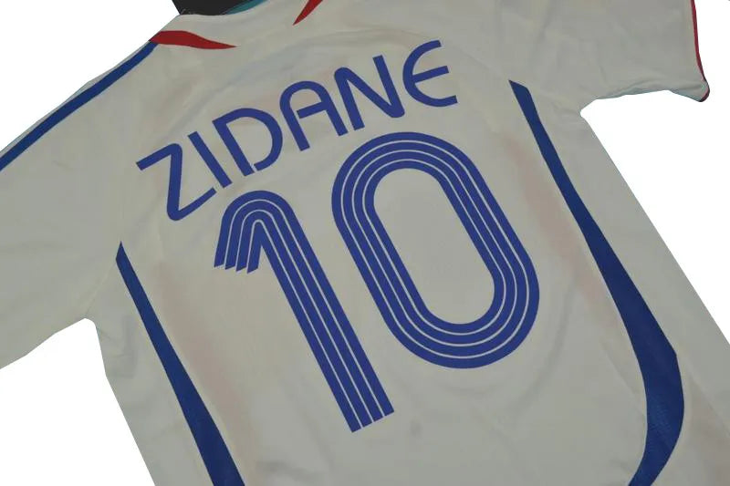 Jersey Retro Francia Visita  2006 10 Zidane Manga Corta Version Aficionado