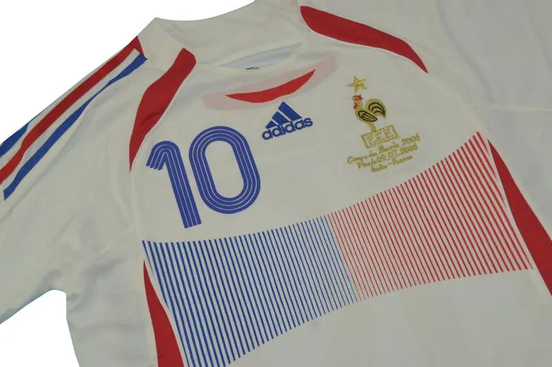 Jersey Retro Francia Visita  2006 10 Zidane Manga Corta Version Aficionado