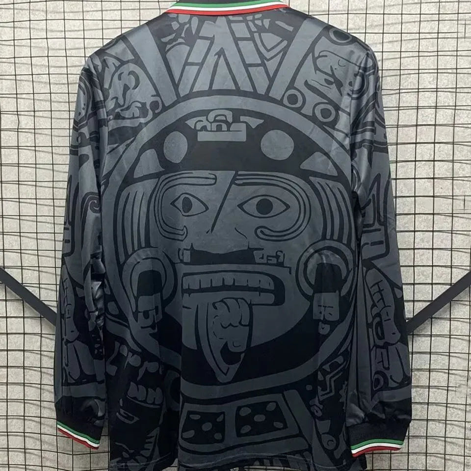 Jersey Retro Mexico Visita Francia 98 Negro Manga Larga Versión Aficionado
