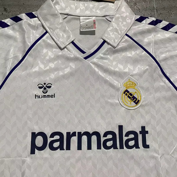 Jersey Retro Real Madrid 86-87  Hombre 9 Manga Corta Versión Aficionado