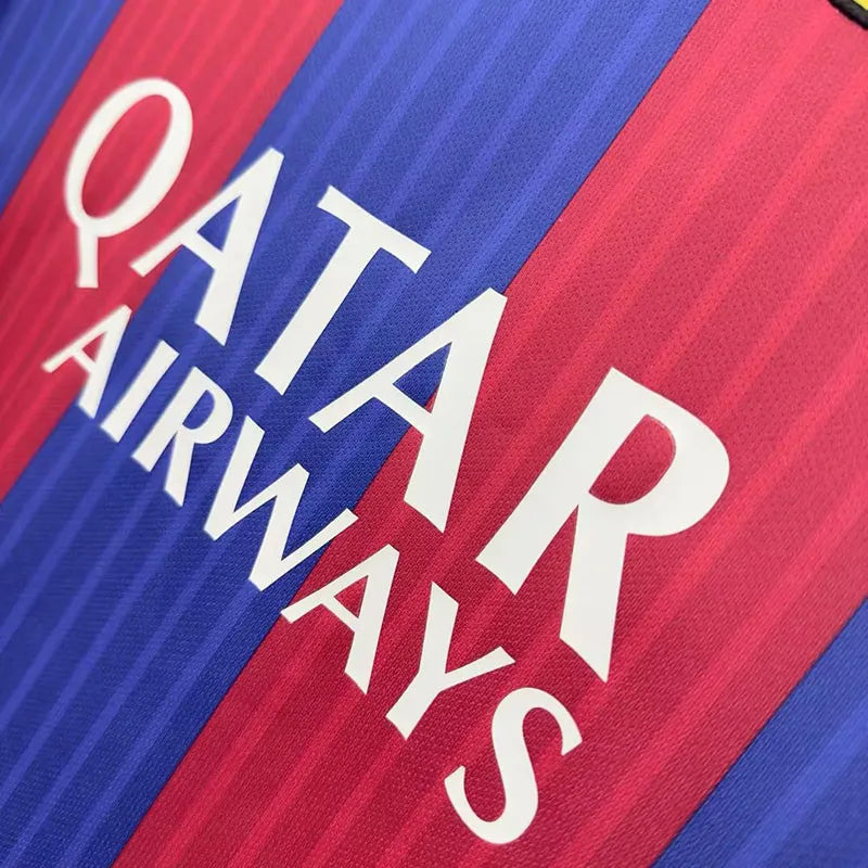 Jersey Retro FC Barcelona  Local  16-17   Manga Corta Messi 10 Version Aficionado Calidad Premium