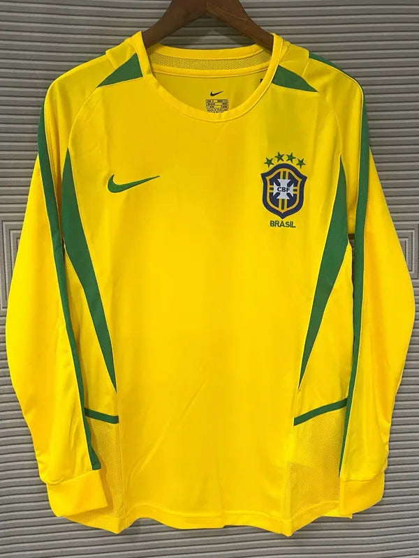 Jersey Retro Brasil 2002 9 Ronaldo  Manga Larga Version Aficionado