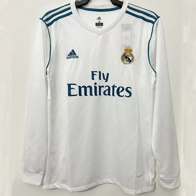 Jersey Retro Real Madrid Hombre 17-18  Ronaldo 7 Manga Larga  Versión Aficionado