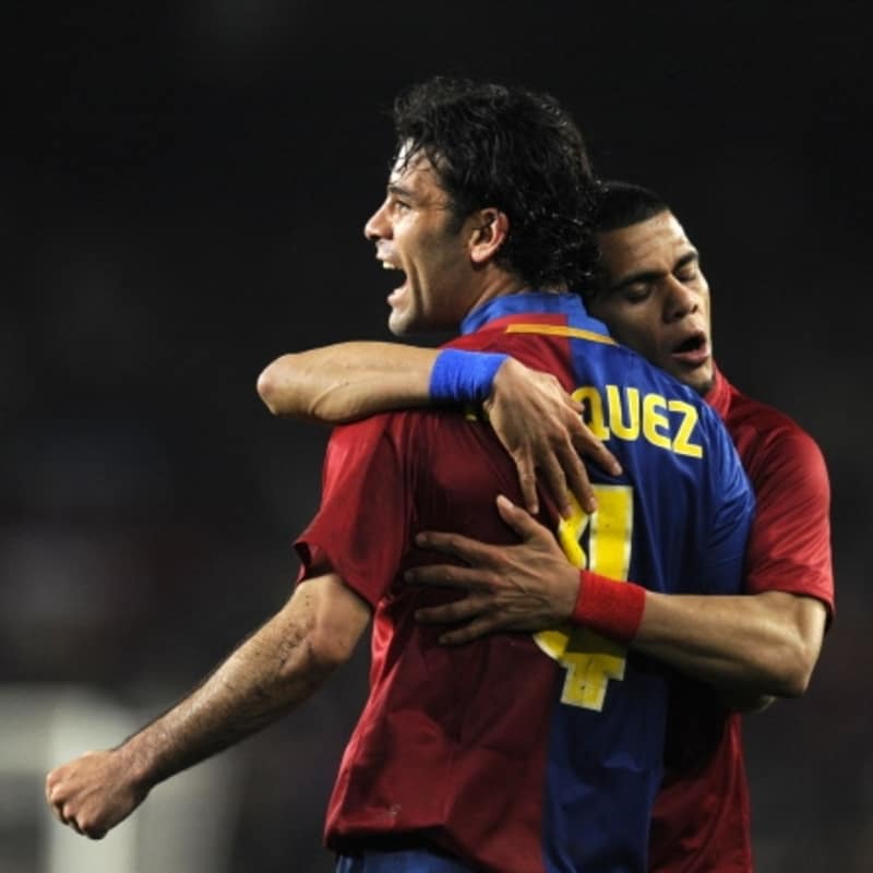 Jersey Retro FC Barcelona  Local 08-09  Manga Larga Marquez 4 Version Aficionado Calidad Premium