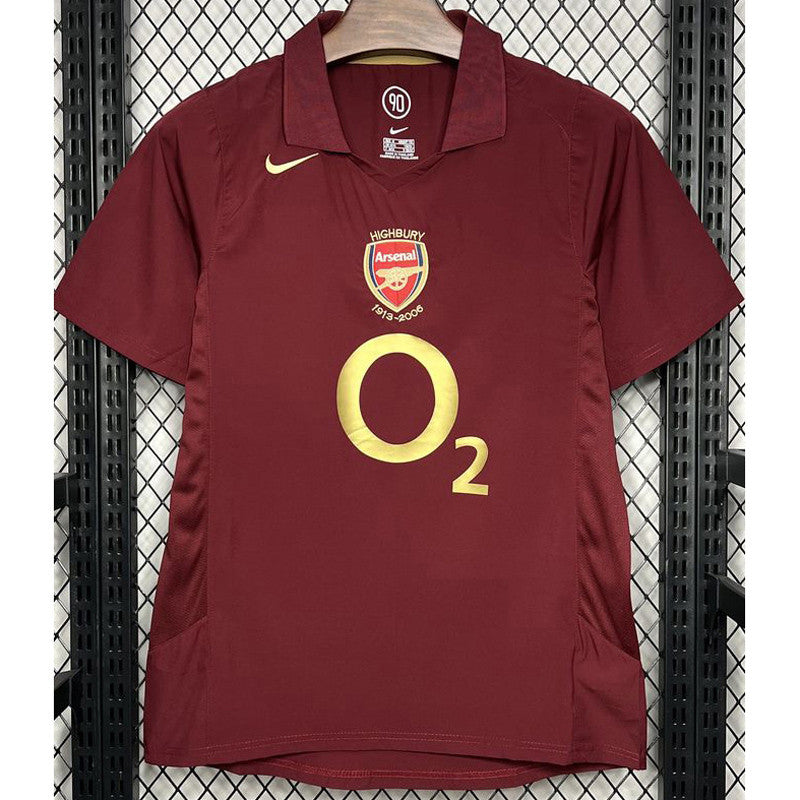 Jersey Retro Arsenal Local 05- 06 Manga Corta Numero 14 Henry Version Aficionado Calidad Premium