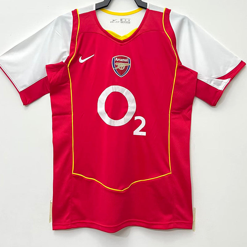 Jersey Retro Arsenal Local 04- 05 Manga Corta Numero 14 Henry Version Aficionado Calidad Premium