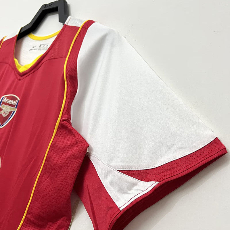 Jersey Retro Arsenal Local 04- 05 Manga Corta Numero 14 Henry Version Aficionado Calidad Premium