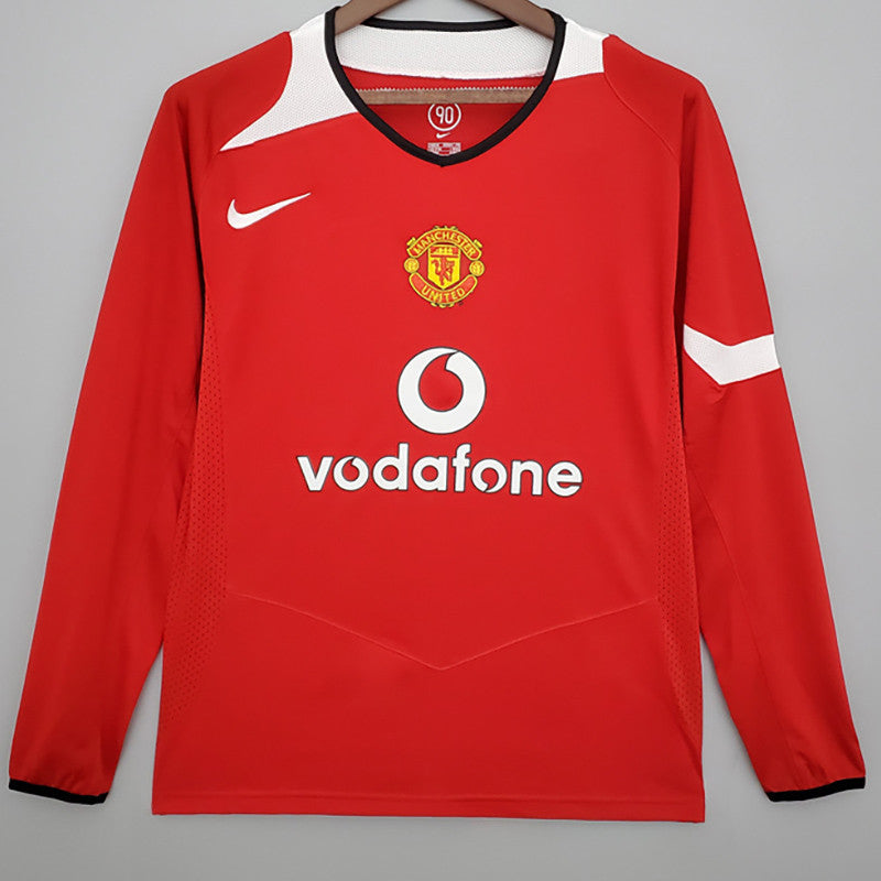 Jersey Retro Manchester United Local 04-05 Manga Larga Numero 7 Ronaldo Version Aficionado Calidad Premium