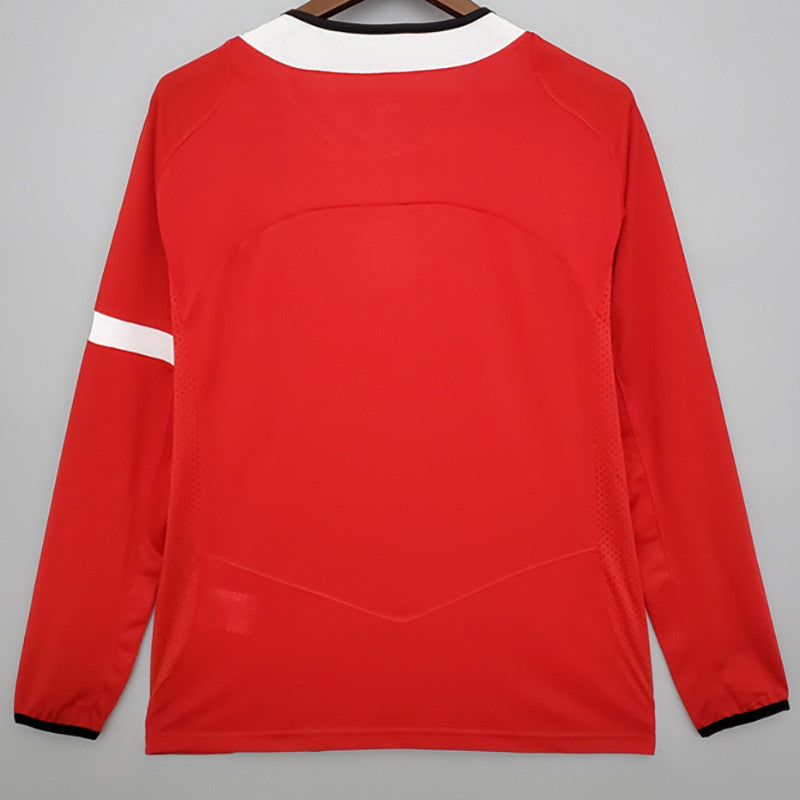 Jersey Retro Manchester United Local 04-05 Manga Larga Numero 7 Ronaldo Version Aficionado Calidad Premium