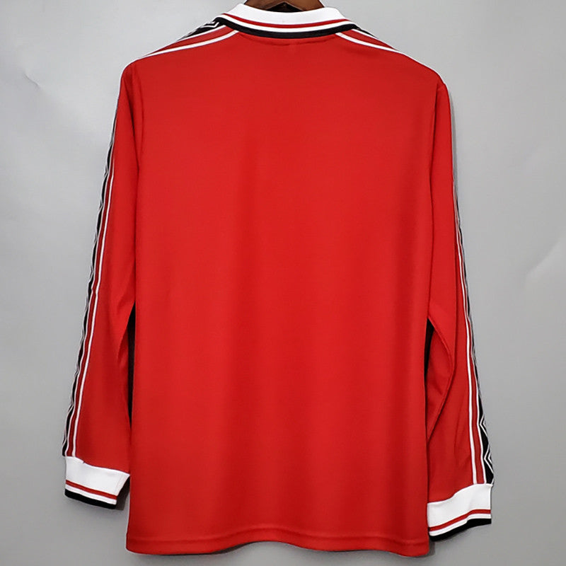 Jersey Retro Manchester United Local 98-99  Manga Larga Numero 7 Beckham Version Aficionado Calidad Premium