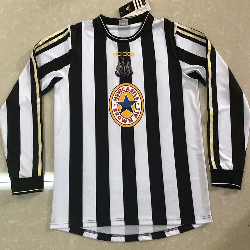 Jersey Retro Newcastle United Local 98-99  Manga Larga Version Aficionado Calidad Premium
