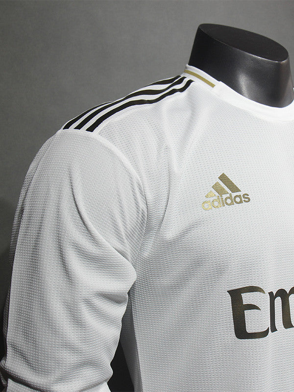 Jersey Retro Real Madrid Local 19-20  Manga Larga Numero 4 RAMOS Version Aficionado Calidad Premium
