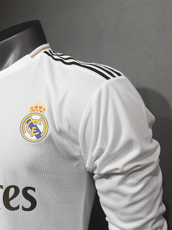 Jersey Retro Real Madrid Local 19-20  Manga Larga Numero 4 RAMOS Version Aficionado Calidad Premium