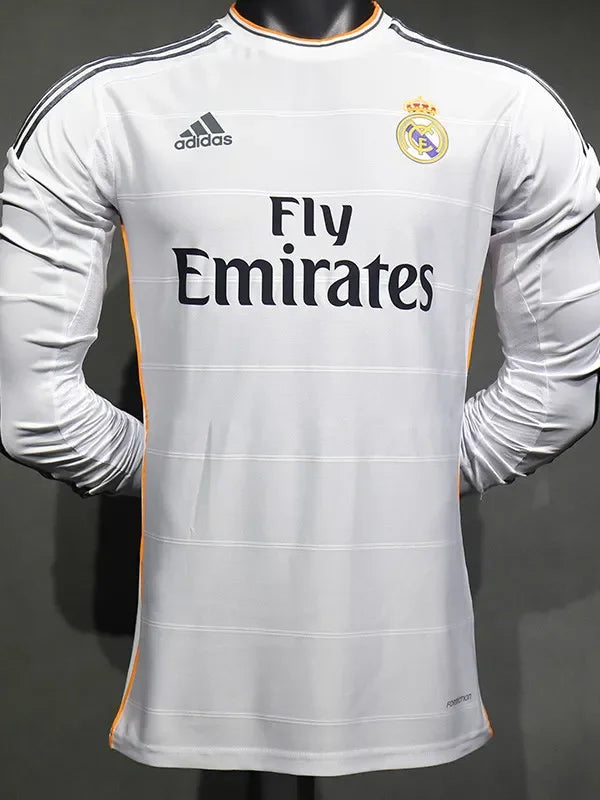 Jersey Retro Real Madrid Local 13-14  Manga Larga Numero 7 Cristiano Version Aficionado Calidad Premium