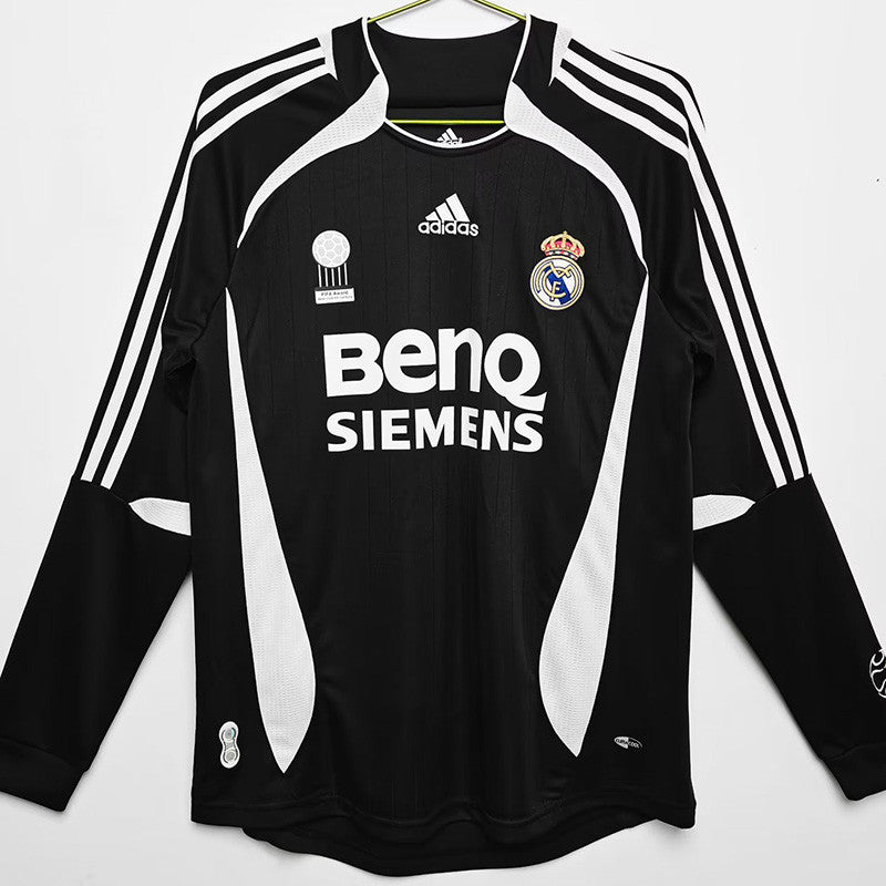 Jersey Retro Real Madrid Visita  06-07  Manga Larga Numero 23 Beckham Version Aficionado Calidad Premium