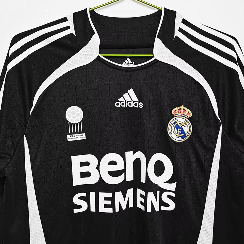 Jersey Retro Real Madrid Visita  06-07  Manga Larga Numero 23 Beckham Version Aficionado Calidad Premium