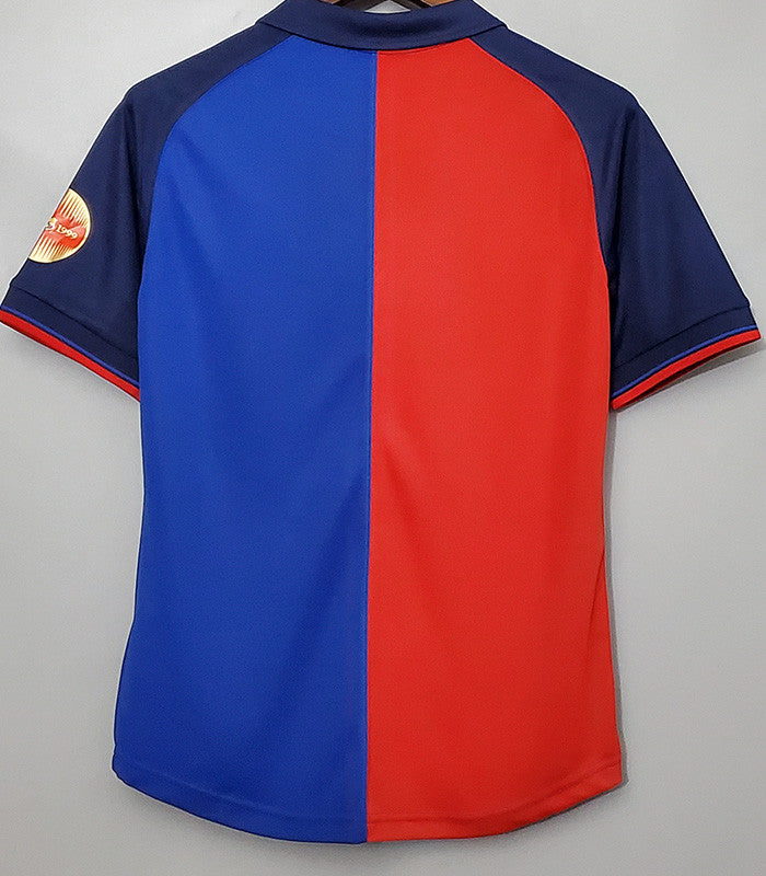 Jersey Retro FC Barcelona  98-99 Manga Corta  Numero 11  Rivaldo  Version Aficionado Calidad Premium