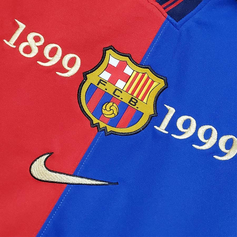 Jersey Retro FC Barcelona  98-99 Manga Corta  Numero 11  Rivaldo  Version Aficionado Calidad Premium