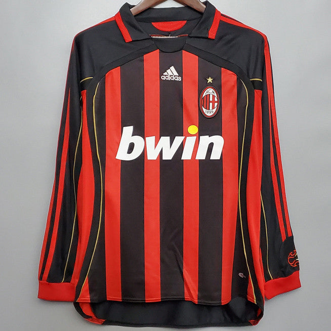 Jersey Retro AC Milan 06-07 Manga Larga KAKA 22 Version Aficionado Calidad Premium