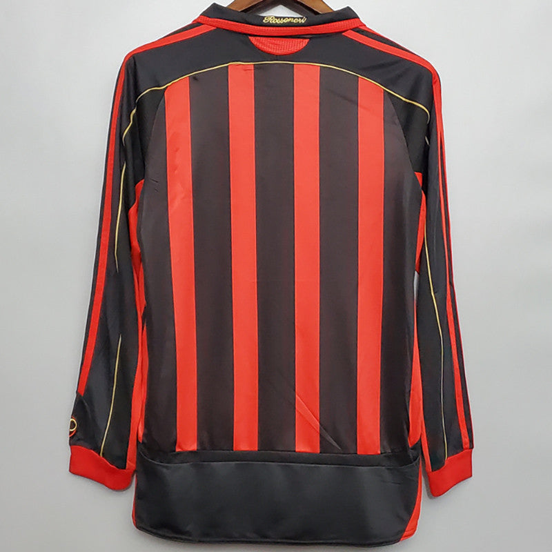 Jersey Retro AC Milan 06-07 Manga Larga KAKA 22 Version Aficionado Calidad Premium