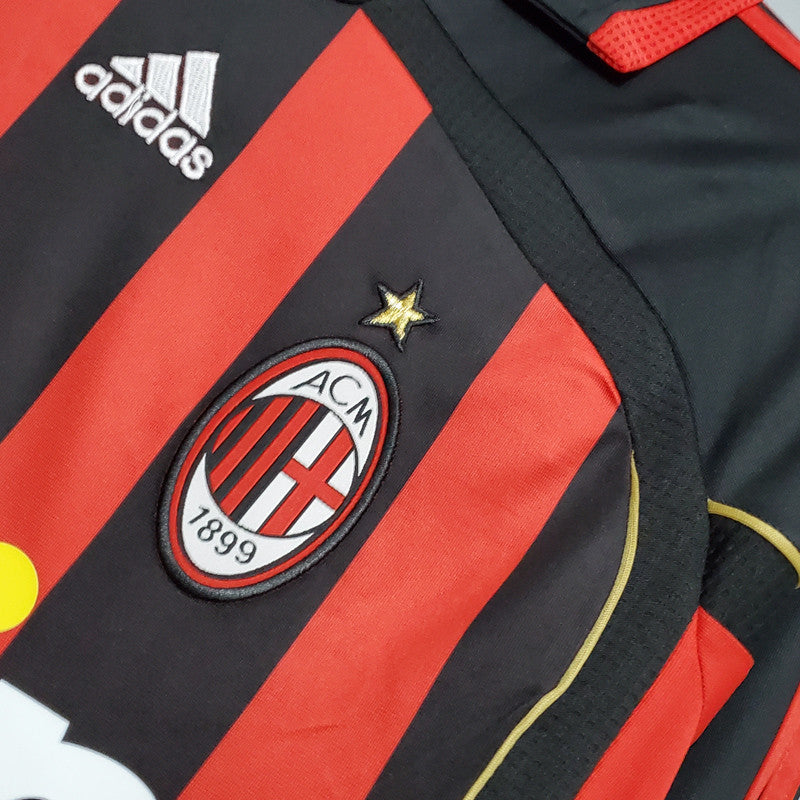 Jersey Retro AC Milan 06-07 Manga Larga KAKA 22 Version Aficionado Calidad Premium