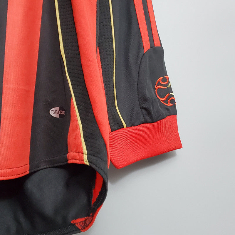 Jersey Retro AC Milan 06-07 Manga Larga KAKA 22 Version Aficionado Calidad Premium