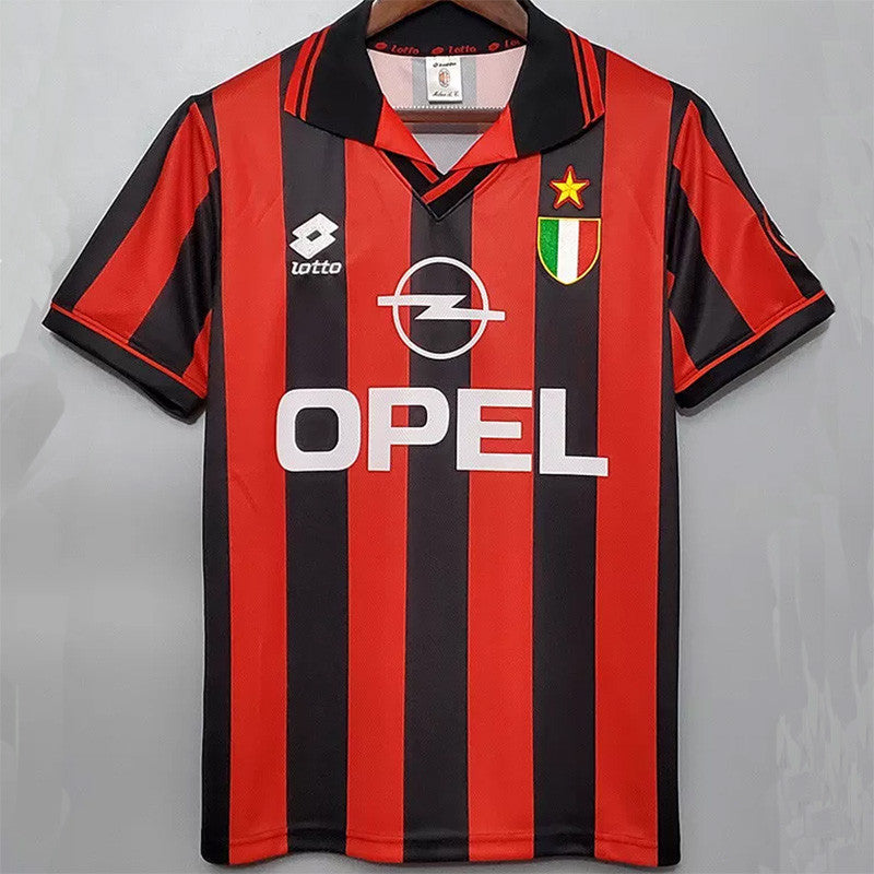 Jersey Retro AC Milan Local 94-95 Manga Corta Maldini 3 Version Aficionado Calidad Premium