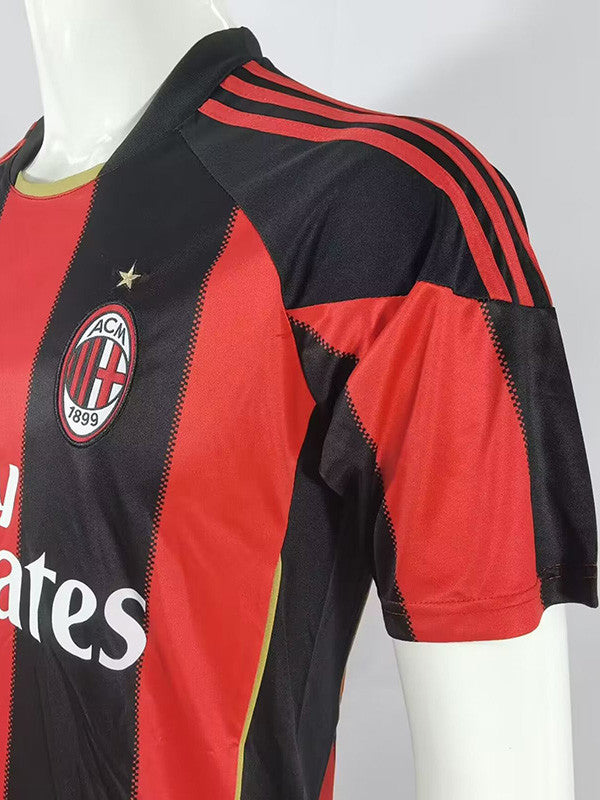Jersey Retro AC Milan Local 10-11 Manga Corta Ronaldinho 80 Version Aficionado Calidad Premium