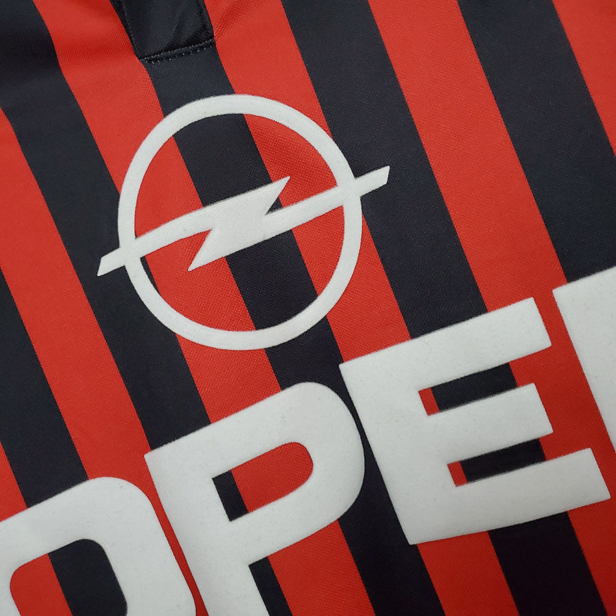 Jersey Retro AC Milan Local Centenario  Manga Larga Maldini 3 Version Aficionado Calidad Premium