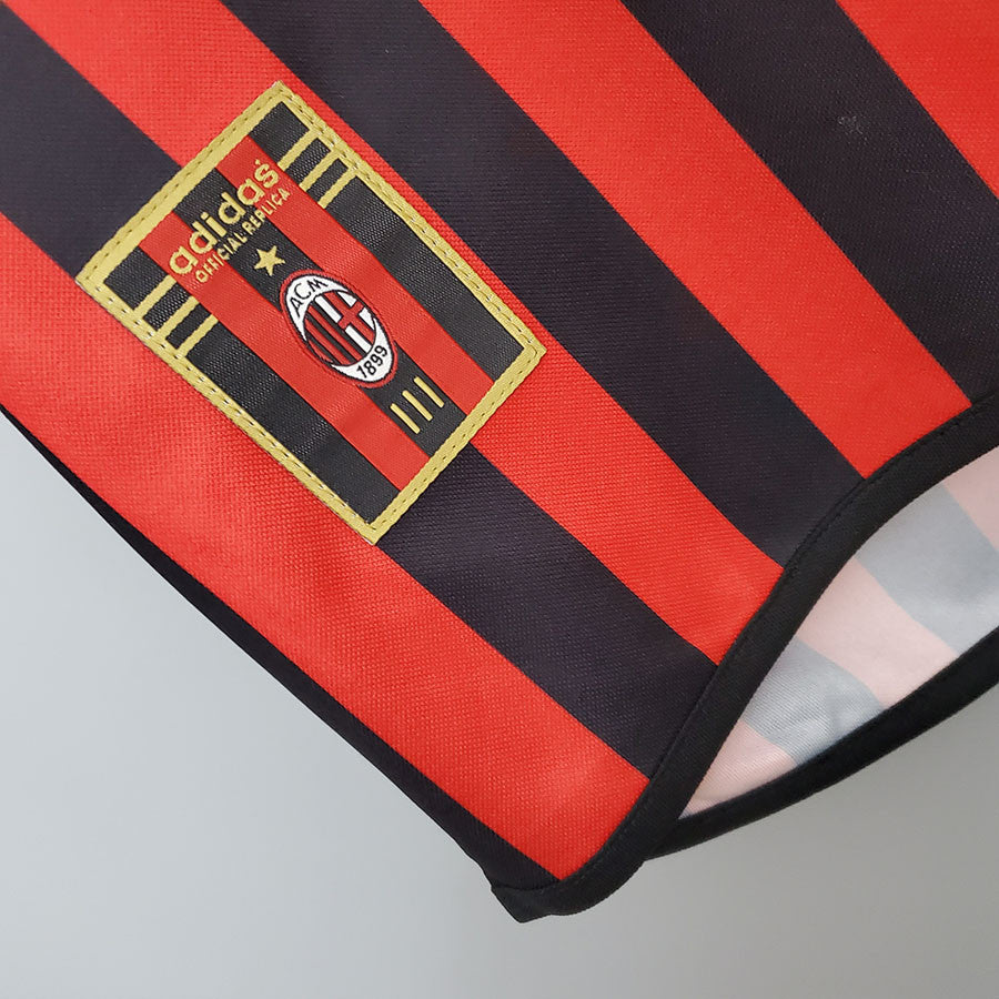 Jersey Retro AC Milan Local Centenario  Manga Larga Maldini 3 Version Aficionado Calidad Premium